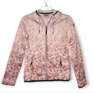 Killtec Full Zip Hoodie Pink Ombre Floral Print Sz 10
